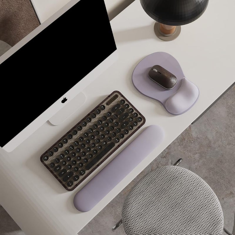 DemonChest ErgoComfort Gel Wrist Rest Mouse Pad-Ergonomic Office Mousepad with Wrist Support-Non-Slip, Design Desk Accessories Mat for Home&Game Decor (09LavenderHaze Set) - Image 2